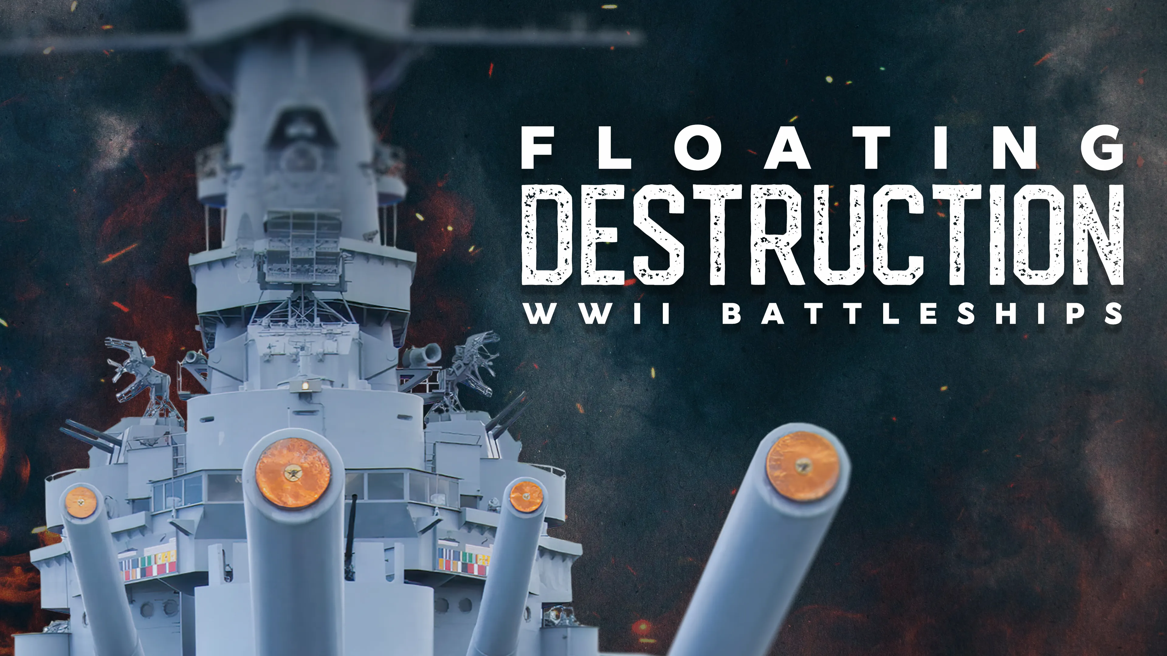 Floating Destruction WWII Battleships poster
